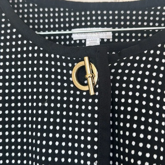 Charter Club Polka Dots Top & Skirt Set Size Large / 12 - Picture 4 of 8